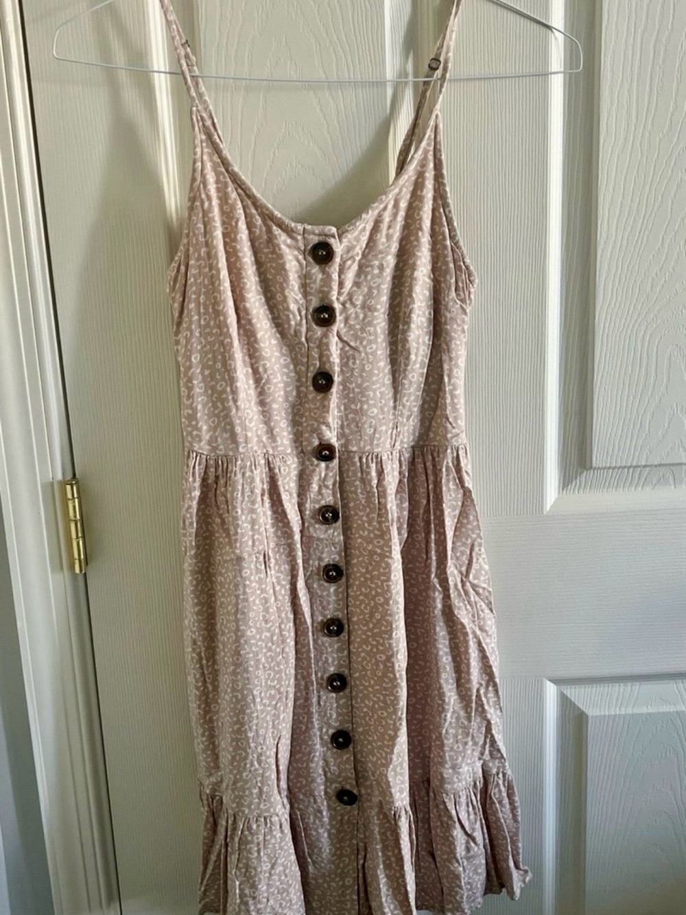 Japna Light Spaghetti-Strap Button-Front Dress